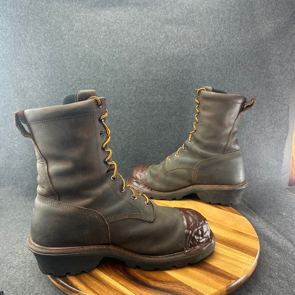 Red Wing 2120 Mens Brown Leather Steel Toe Loggermax Work Boots EH SR 11.5 D - Picture 8 of 10